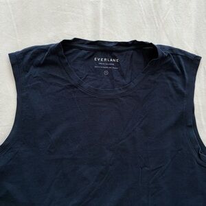 NWOT Everlane Cotton Muscle Tank in Navy Blue, Size Medium
